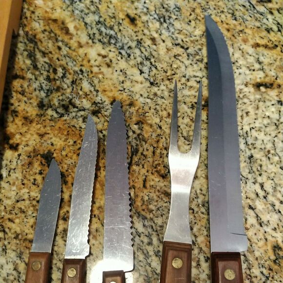 Forgecraft Olde Forge Wooden Knife set Made in the USA Set Of 5 Knives - Picture 7 of 10